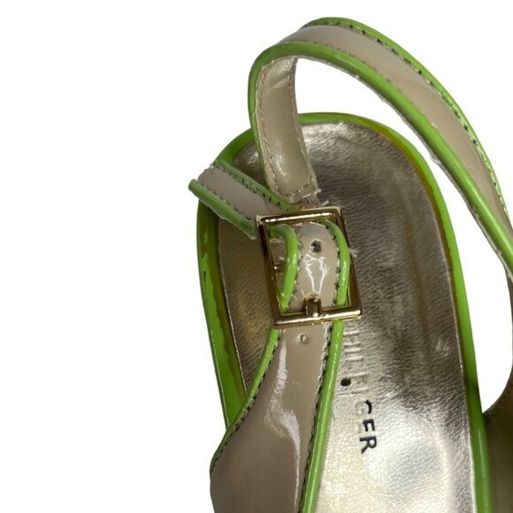 Tommy Hilfiger Wedge Sandals Shoes Womens Size 8 M Tan Green Cork - Picture 7 of 15